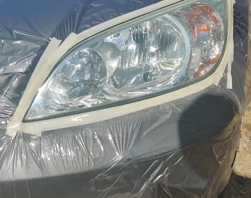 Headlight after restoration — crystal clear